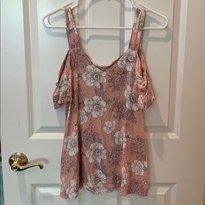 Pink tank top.